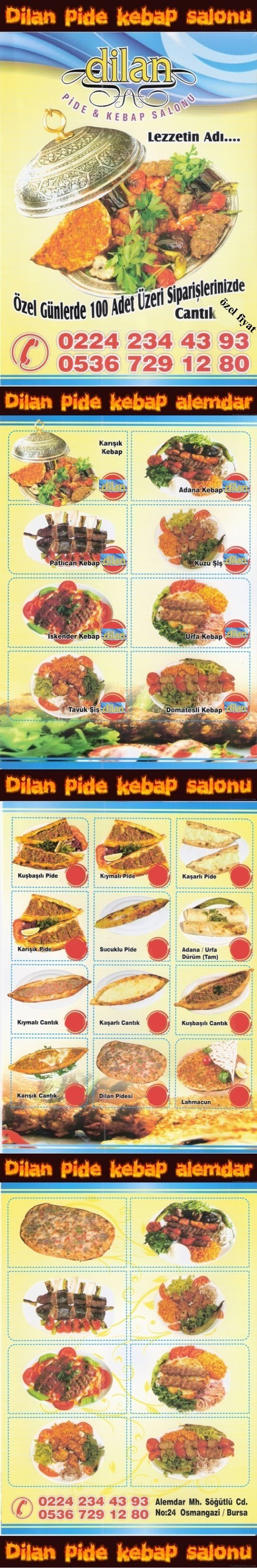 Dilan Pide Lahmacun Cantık Alemdar Pide Salonu Paket Fiyatları Alemdarda Bursa