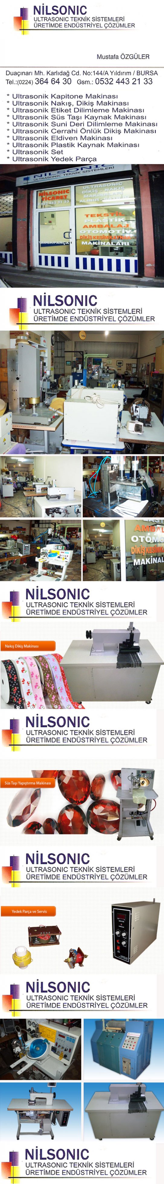 Nilsonik Ultrasonik Makinalar Teknik Sistemleri Bursa Yedek Parça Nilsonıc