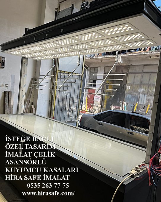 Asansörlü Zırhlı Özel İmalat Kuyumcu Çelik Gizli Kasalar Montaj Servis Hira Safe