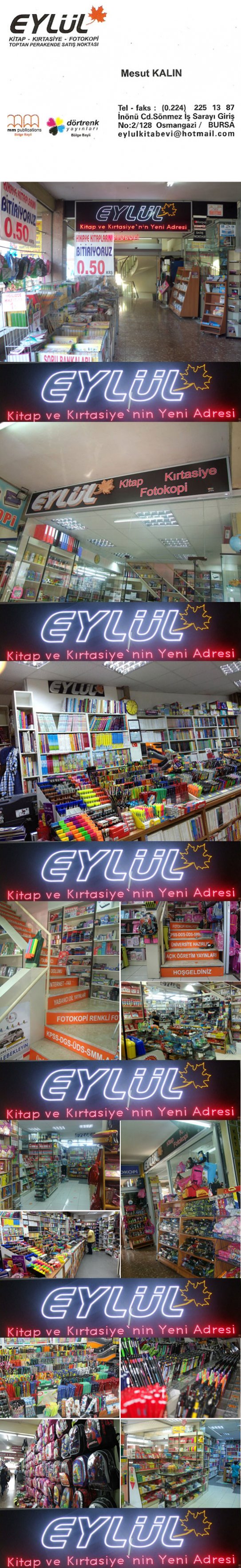 Eylül Kırtasiye Bursa  Mesut Kalın  Eylül Kitap Kırtasiye Bursada Kırtasiye